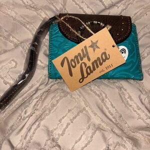 Tony Lama Teal and Brown Women's Wallet